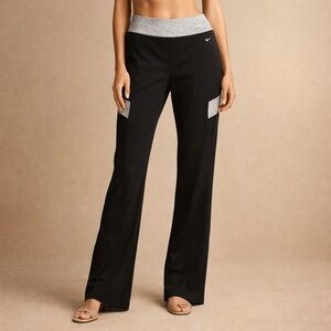 Asics Women's Black and Gray Wide Leg Pants